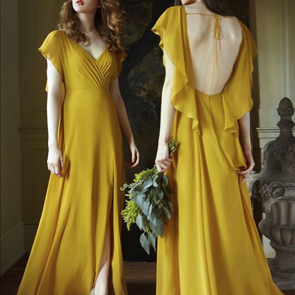 Jenny Yoo Alanna Open Back Chiffon Gown